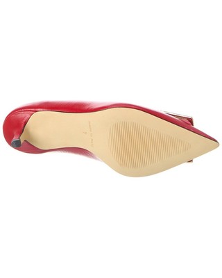 Pre-owned Valentino By Mario Valentino Doria Leather Pump Women's In Red