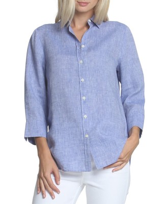 

Женская льняная рубашка Hinson Wu Meghan, Cross dyed indigo