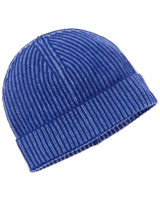 Женская кашемировая шапочка Brodie Cashmere со смелой вязкой из кашемира синего цвета