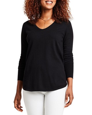 Женская футболка с V-образным вырезом Nic+Zoe Vital, черная, L