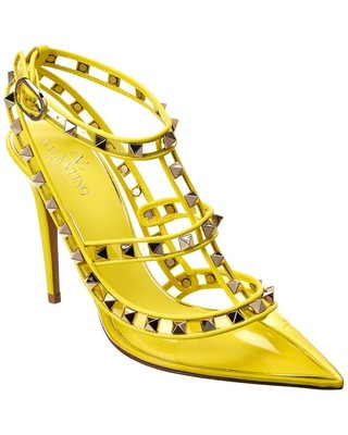 

Женские туфли-лодочки Valentino Rockstud Caged 100 из кожи и винила, Желтый, NA