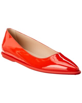

Женские балетки из лакированной кожи с острым носком Tod S, красные 35,5, Красный, NA