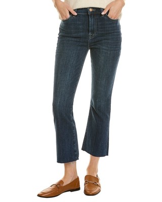 7 For All Mankind Женские джинсы с высокой талией из разорванной саржи Slim Kick Jean синего цвета 23