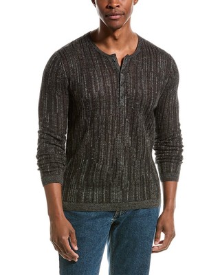 John Varvatos William Облегающий костюм из льняной смеси Henley Mens Grey L