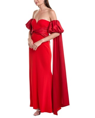 Женское платье с завышенной талией от Badgley Mischka, красное 4