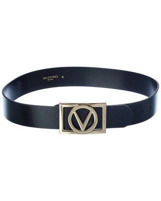 Valentino By Mario Valentino Dolly Leather Belt Womens Black Md