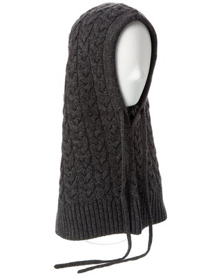 Женский капюшон из смеси шерсти и кашемира Forte Cashmere Basic серого цвета