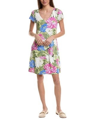 Женское мини-платье Tommy Bahama Darcy Lush Lotus с V-образным вырезом
