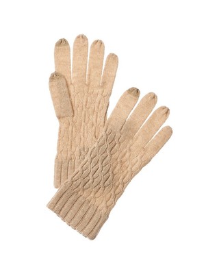 Кашемировые перчатки Forte Cashmere Cable Texture Stitch женские коричневые