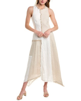 Николай Таласса Пэчворк С Бахромой Белье Платье Миди Женские Коричневые 0