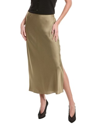 Vince Side Slip Maxi Skirt Womens Green L