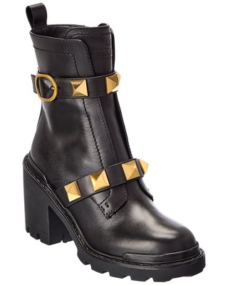 Женские армейские ботинки Valentino Roman Stud 85 из кожи в римском стиле