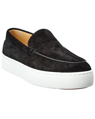 Мужские замшевые кроссовки на платформе Christian Louboutin Paqueboat