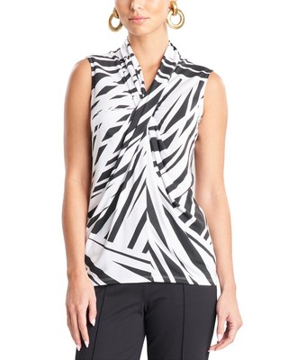 

Женский трикотажный топ Natori Katana Tencel, Blwblack white