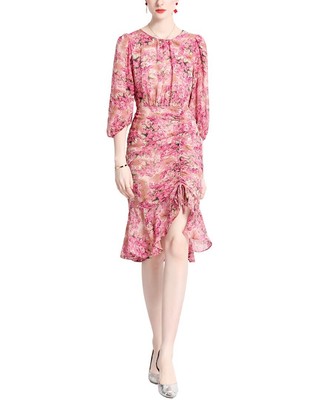 

Платье миди Kaimilan женское, Pink - multicolor print