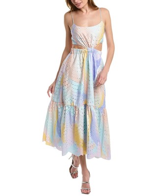 

Платье миди с люверсами Ml Monique Lhuillier, фиолетовое, Фиолетовый