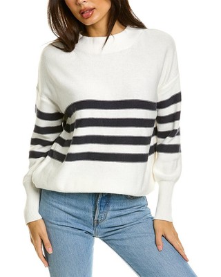 

Женский кашемировый свитер из смесового кашемира Two Bees с воротником-воронкой, Белый