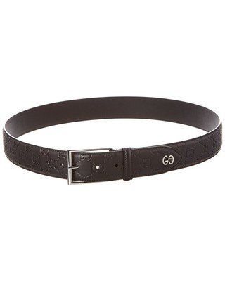 Gucci Interlocking G Signature Leather Belt Mens Black 110