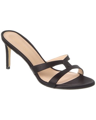 Stuart Weitzman Soiree Гладкие атласные сандалии 75 пробы женские черные 7