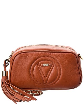 Valentino By Mario Валентино Белла Кожаное женское кроссбоди коричневого цвета