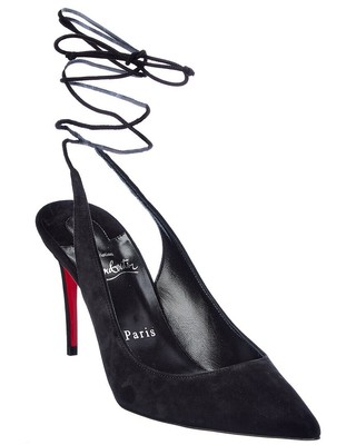 

Christian Louboutin на шнуровке Kate 85 Женские замшевые туфли, Черный, NA