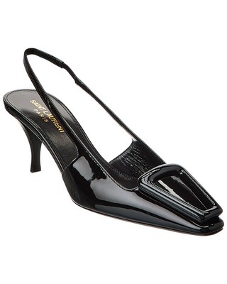 

Женские лакированные туфли с открытой пяткой Saint Laurent Tom 60, Черный, NA