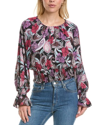 

Bcbgmaxazria Женская блузка со сборками, Черный