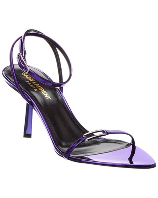 Saint Laurent Kitty 75 Leather Sandal Womens Purple 38
