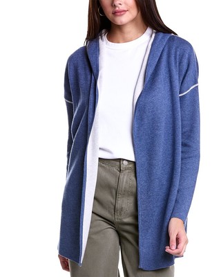 

Женская толстовка из смесового кашемира с двусторонней строчкой Forte Cashmere, Синий