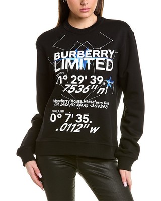 Женский свитшот с логотипом Burberry, черный, L