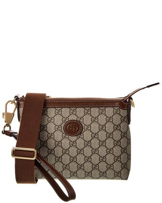 Женская сумка из холста и кожи Gucci Gg Supreme бежевого цвета