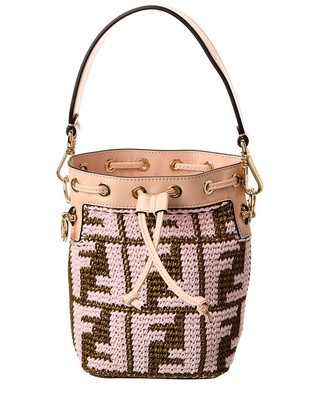 

Миниатюрная женская сумка-мешок Fendi Mon Tresor из рафии и кожи (оригинальные подержанные товары), NA