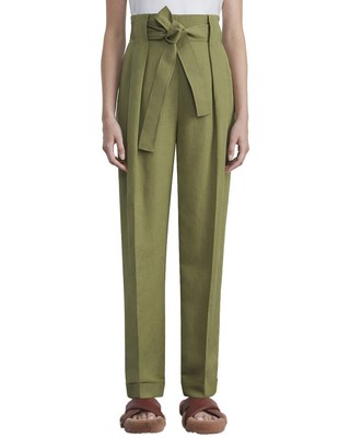 Женские брюки из смеси льна и шелка Lafayette 148 New York Waverly