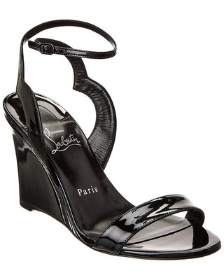 

Christian Louboutin Zeppa Chick 85 Женские лакированные сандалии на танкетке черные 37,5, Черный, NA