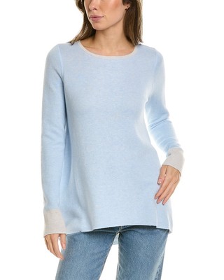 

Двусторонний свитер из смесового кашемира Forte Cashmere High-Low, синий