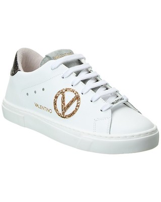 Valentino By Mario Valentino Laura Leather Sneaker Womens White 7.5