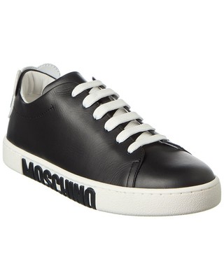 

Женские кожаные кроссовки Moschino с логотипом, черные, Черный, NA