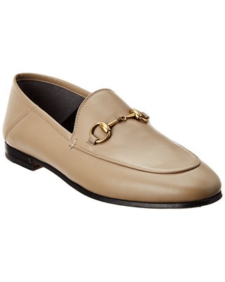 Женские мокасины из натуральной кожи Gucci Brixton Horsebit Коричневый 42