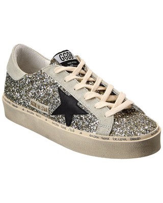 Женские кроссовки Golden Goose Hi Star с блестками и замшей 38