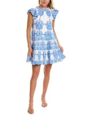 

Многоярусное платье трапециевидного силуэта Sail To Sable, синее, Синий