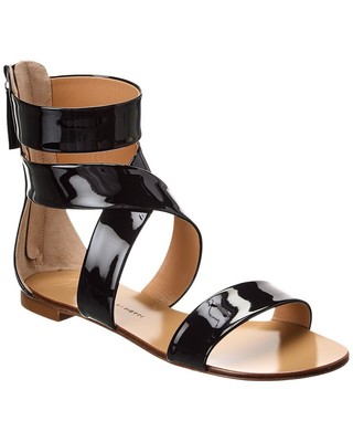 

Женские лакированные сандалии Giuseppe Zanotti Roll, черные, Черный, NA