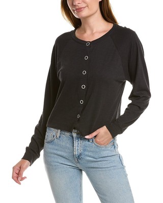 

Женская футболка Chaser Snap Front реглан, черная, Черный