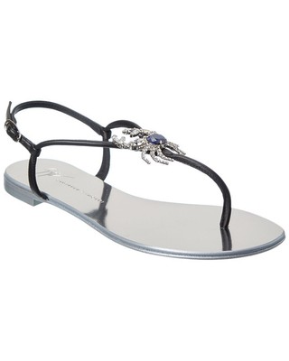 

Женские кожаные сандалии Giuseppe Zanotti Rock , черные, Черный, NA