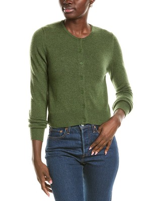 Укороченный кашемировый кардиган Forte Cashmere Женский зеленый M