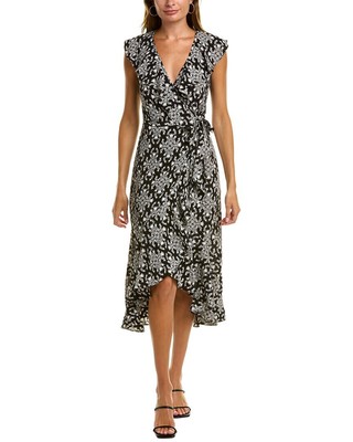 

Платье Max Studio Wrap Женское, Black/beige floral intersectio