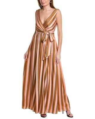 

Женское платье в полоску Badgley Mischka, Розовый