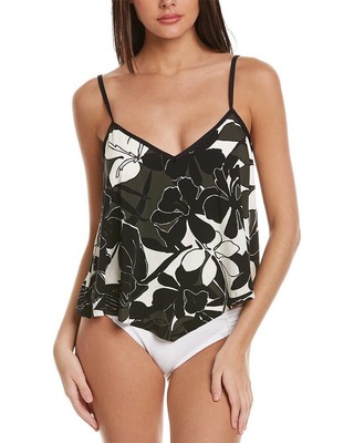 

Carmen Marc Valvo Flyaway Шарф Танкини Топ Женский Черный