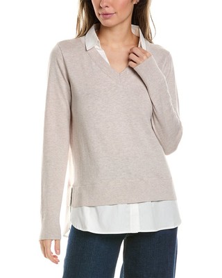 Женский свитер из кашемировой смеси Alashan Cashmere Montage Shirttail бежевого цвета S