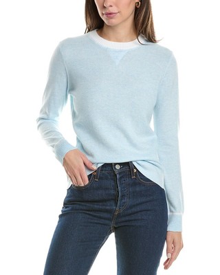 Женская толстовка из смеси кашемира с отделкой Pop от Forte Cashmere синего цвета L