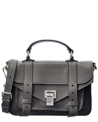 Proenza Schouler Ps1 Tiny Кожаная Сумка Через Плечо Женская Серая